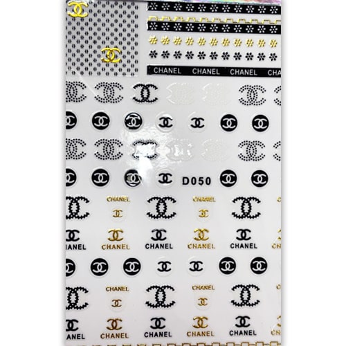 ATL- Chanel (Black, Gold) Nail Art Stickers 3-59-2