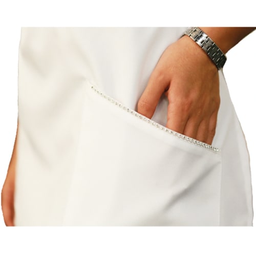 ATL- Rhinestone Zipper Apron #300-White