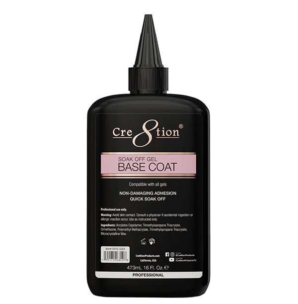 ATL- Cre8tion Soak Off Gel Base Coat (16oz)