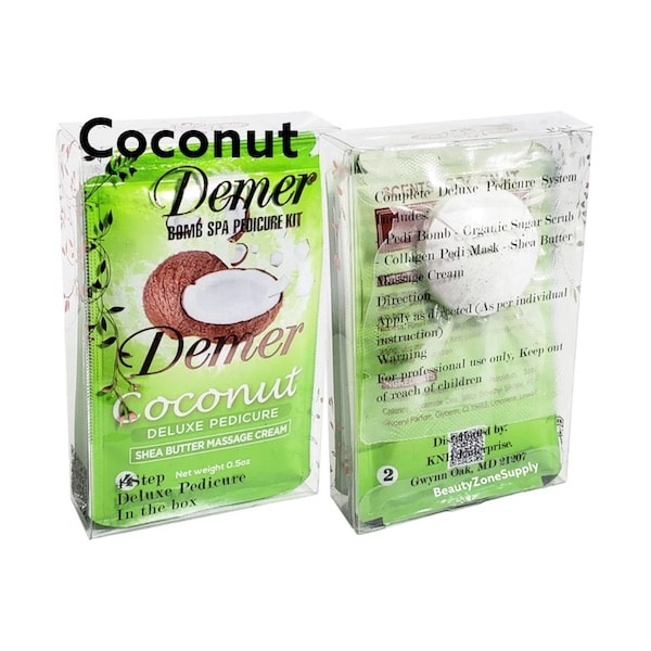 ATL- Coconut - Demer 4in1 Deluxe Pedicure Kit w/ Spa Bomb