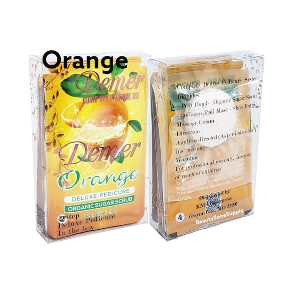 ATL- Orange - Demer 4in1 Deluxe Pedicure Kit w/ Spa Bomb