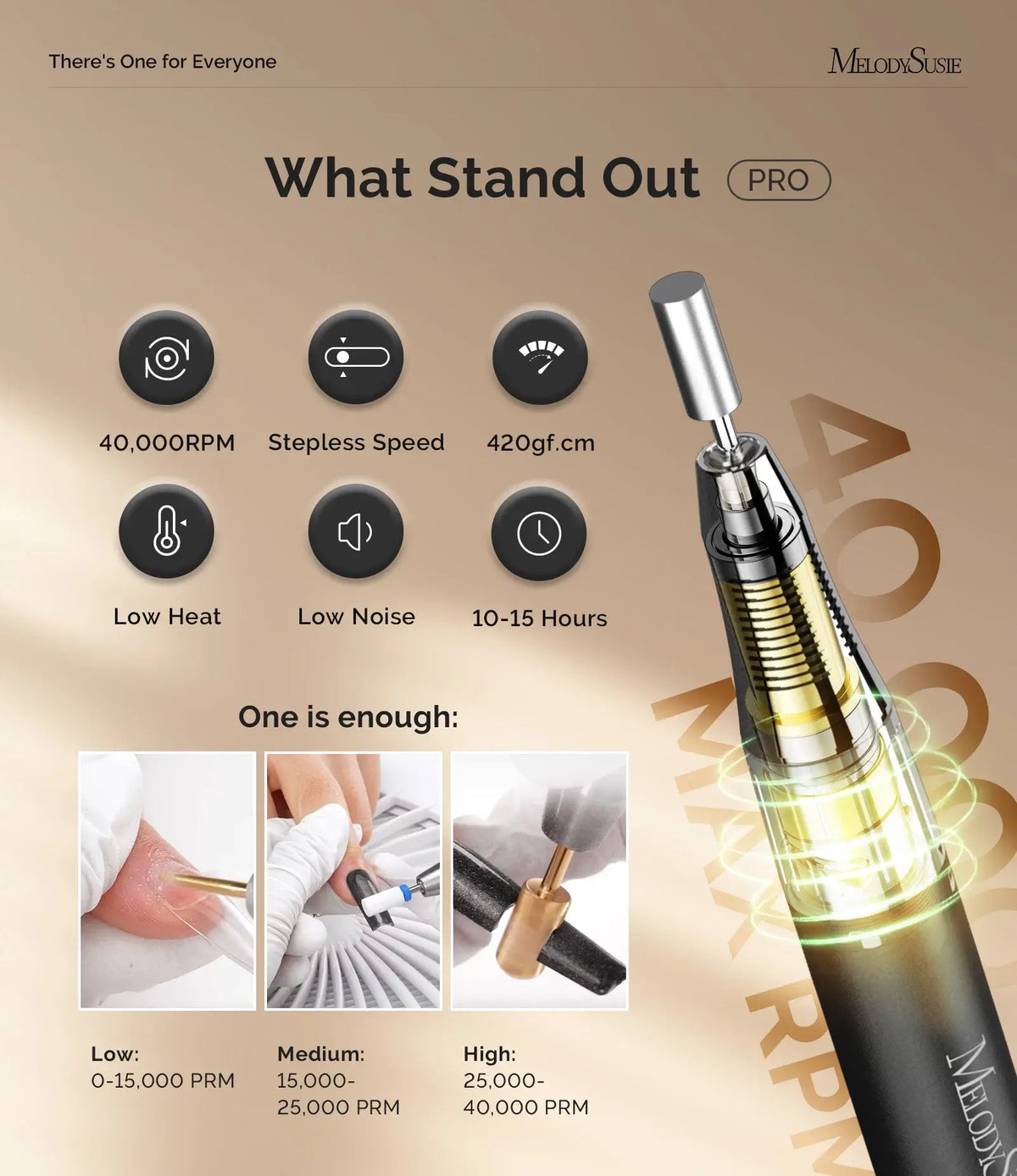 ATL- Clip-On Professional Rechargeable 2-in-1 Nail Drill with Built-In Stand