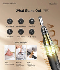 ATL- Clip-On Professional Rechargeable 2-in-1 Nail Drill with Built-In Stand