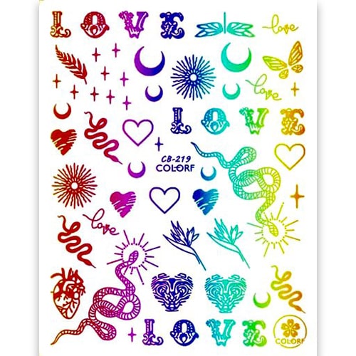 ATL- Love & More (Colorful) Nail Art Stickers