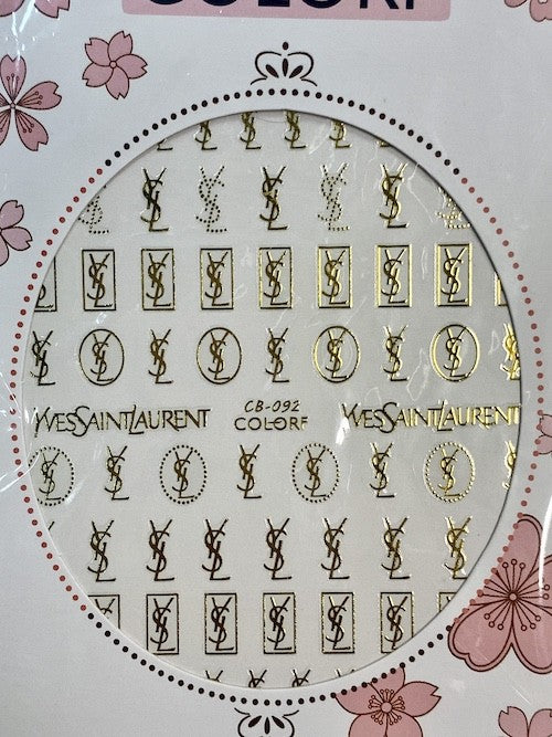 ATL- Yves Saint Laurent (Gold) Nail Art Stickers | ATL Nail Supply