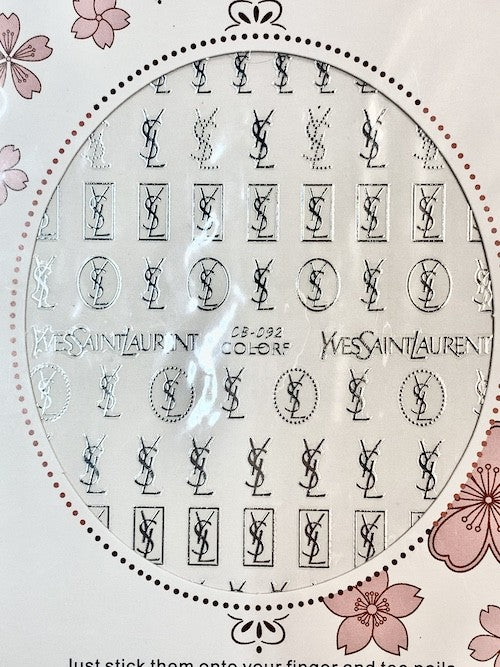 ATL- Yves Saint Laurent (Silver) Nail Art Stickers | #3-38-2