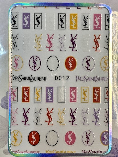 ATL- Yves Saint Laurent (Color) Nail Art Stickers | #3-38-2