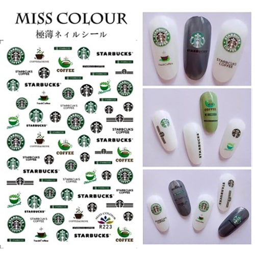 ATL- Starbucks (Green, Black) Nail Art Stickers