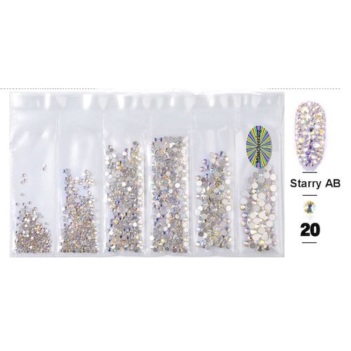 ATL- Clear AB Rhinestone Pack 1-47-1 (Size 3,5,7,9,11,13)